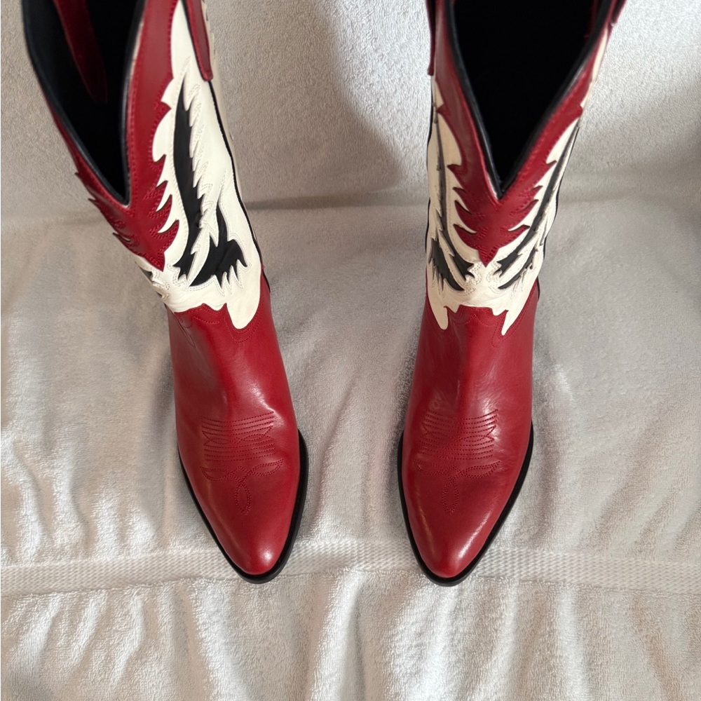 Polo Ralph Lauren Vachetta leather cowboy western boots - Picture 6 of 8
